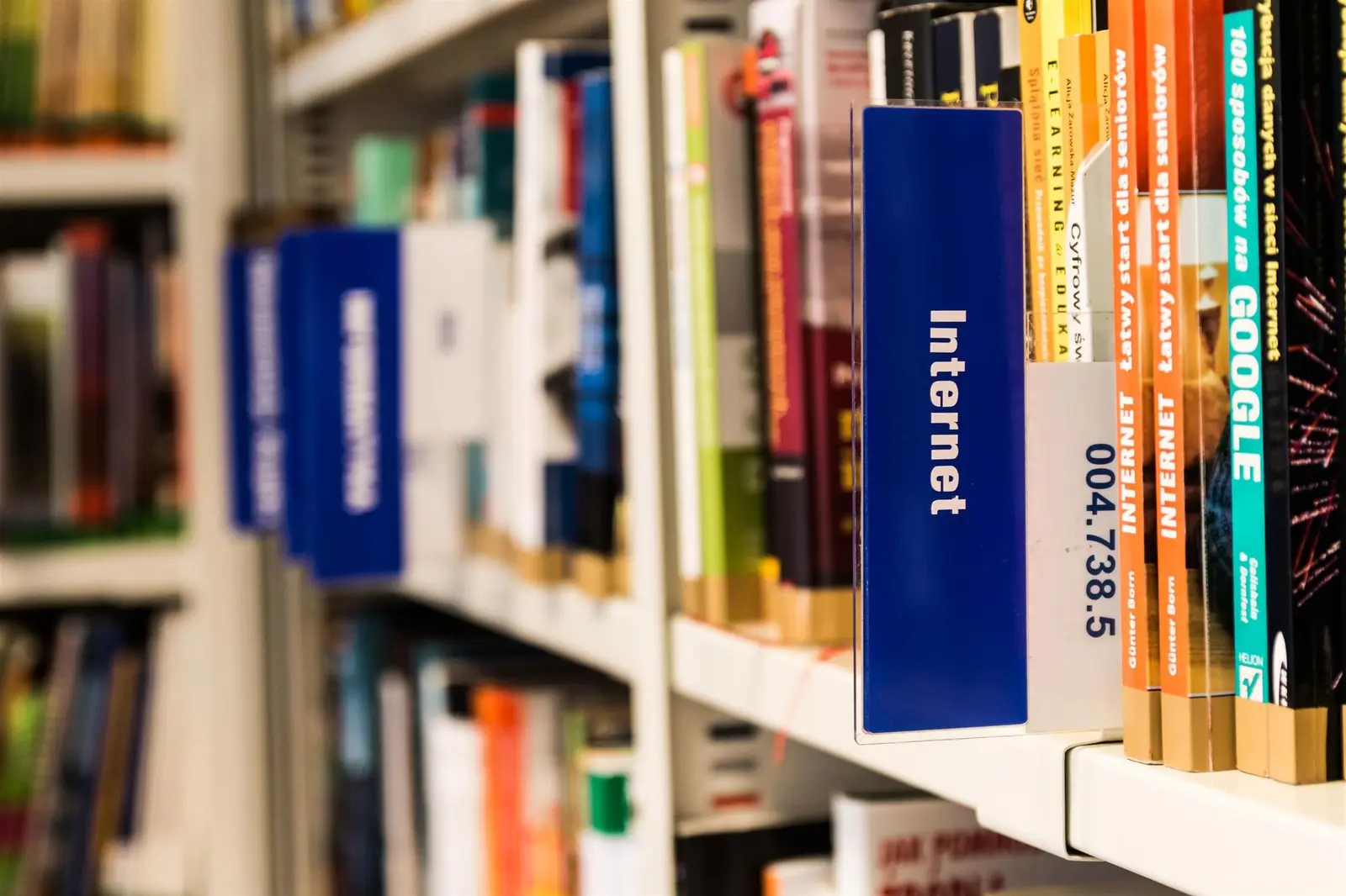 Library shelves full of books